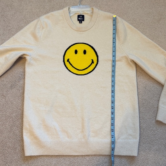 Gap Smiley Recycled Sweater Wool Blend Unisex  Size Medium - Picture 8 of 9